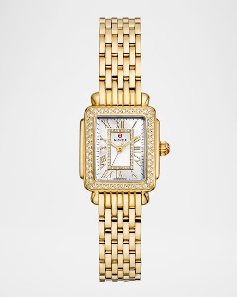 Deco Madison Mini Diamond Two-Tone 18K Gold-Plated Bracelet Watch