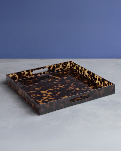 Vida Acrylic Tortoise Extra Large Tray with Handles