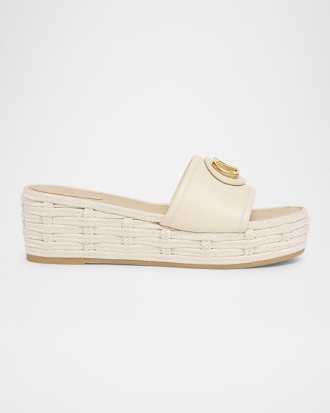 VLogo Metallic Medallion Platform Espadrilles