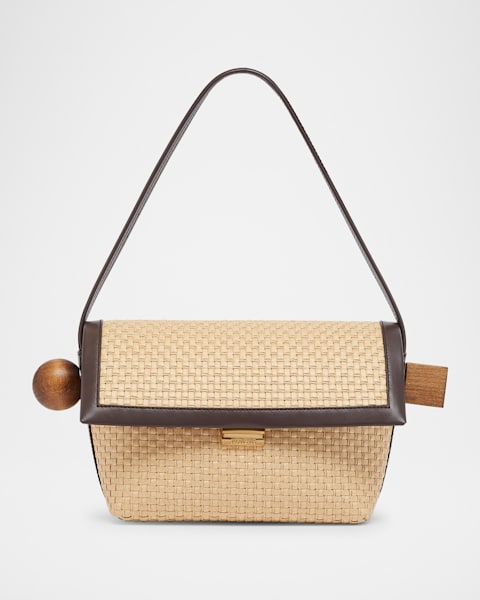 Jacquemus Le Rond Carre クロコスエードショルダーバッグ Le Rond Carre Leather Shoulder Bag | Neiman Marcus