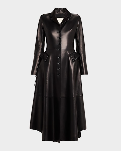 Jil Sander Patent Leather Long Trench Coat | Neiman Marcus