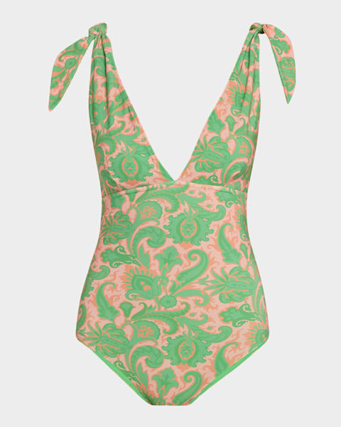 Dolce&Gabbana Majolica-Print Underwire One-Piece Swimsuit