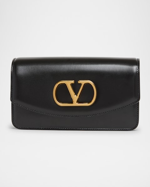【VALENTINO】V LOGO CLUTCH Valentino V Logo Studded Hot Pink Fuchsia Mini Clutch Pouch