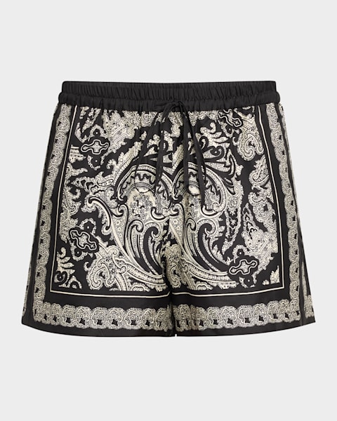 TOM FORD Optical Zebra Print Signature Silk Pajama Shorts