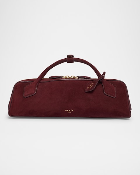 ショルダーバッグ・ポシェット Alaia Teckel Medium Suede Shoulder Bag ALAÏA GARNET RED LE TECKEL MEDIUM BAG IN SUEDE GOATSKIN