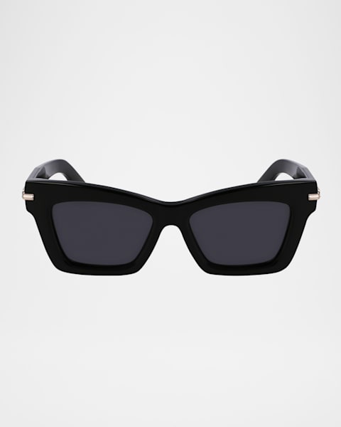 Ferragamo Gancini Evolution Acetate & Metal Rectangle Sunglasses