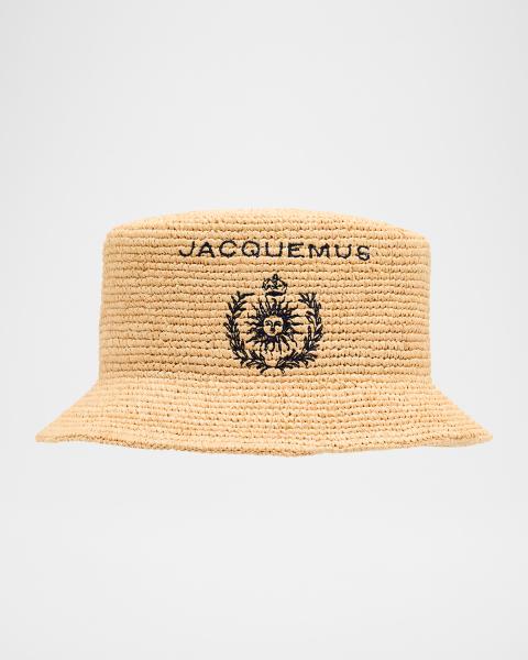 Helen Kaminski Indra Braided Raffia Bucket Hat | Neiman Marcus