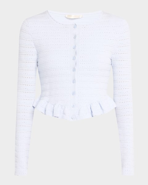 Rogan Ruffle-Hem Cardigan | Neiman Marcus