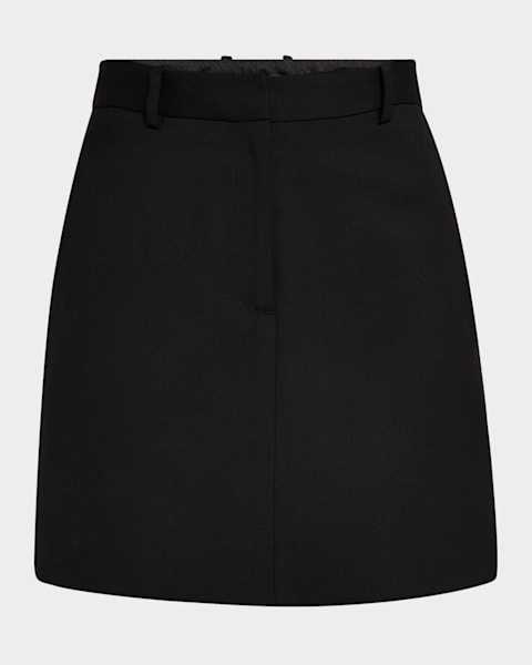 【COURREGES】BUTTONED LIGHT RIB MINI SKIRT Courreges Buttoned Light Rib Mini Skirt | Neiman Marcus