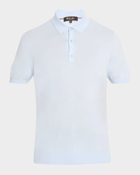 Loro Piana Men's Mazzorbo Silk and Cotton Polo Shirt | Neiman Marcus