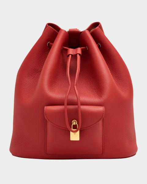 Burberry Check Drawstring Coated-Cotton Backpack | Neiman Marcus display picture 1