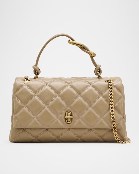 Marc Jacobs Metallic Leather Large Dual Shoulder Bag