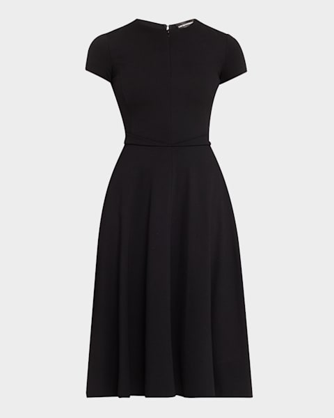 ワンピース EMPORIO ARMANI Woman Dress Black EW002719AF10206 UC001 Emporio Armani Zip-Neck Milano Jersey Midi Dress | Neiman Marcus