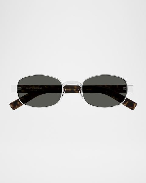 Unisex Round Metal Sunglasses | Neiman Marcus display picture 3