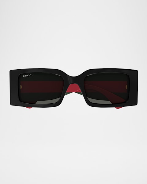 Gucci Web Stripe 55mm Square Sunglasses | Neiman Marcus