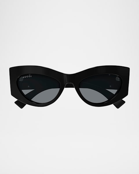 Gucci Raised Interlocking GG Acetate Butterfly Sunglasses | Neiman