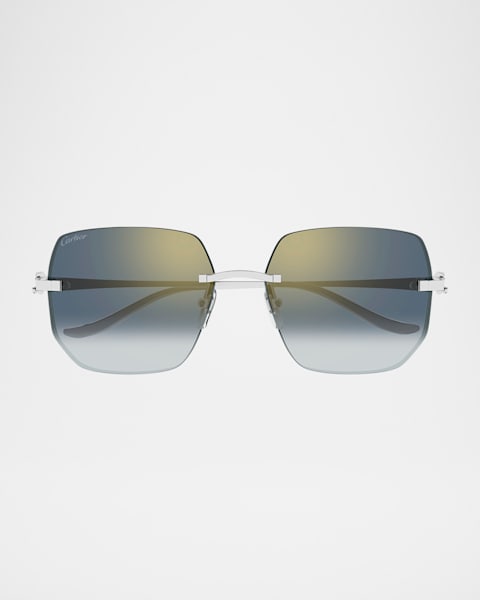 Panther Rimless Rectangle Metal Sunglasses