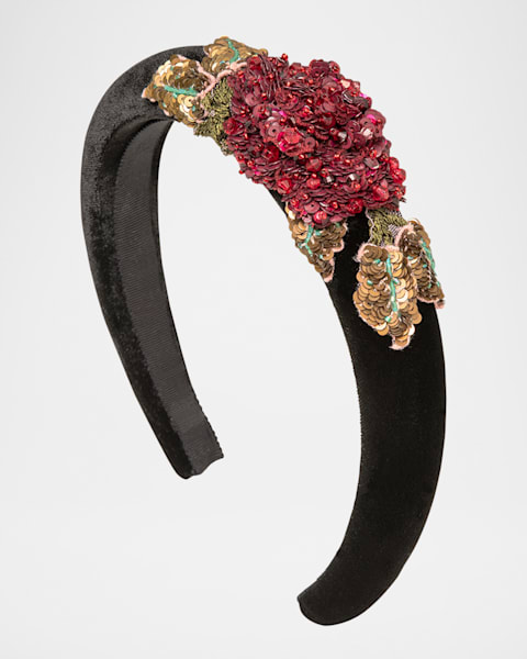 Jennifer Behr Lia Knot Velvet Headband | Neiman Marcus