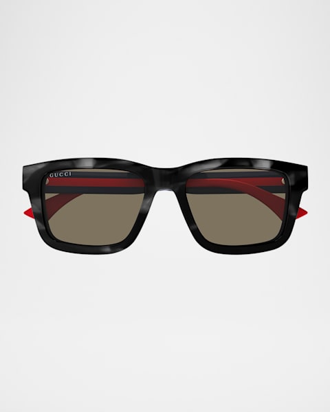 Gucci Men's GG1857SM Plastic Square Sunglasses | Neiman Marcus