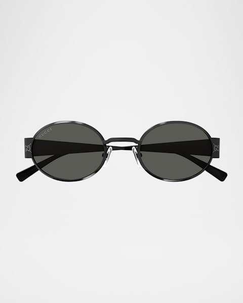 Gucci Men's GG2128S-005 GG Acetate and Bio-Nylon Oval Sunglasses