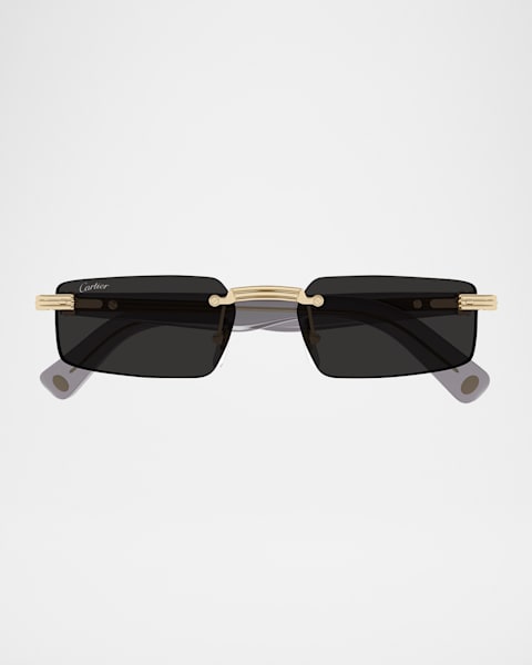 Men's CT0465S Rimless Metal Rectangle Sunglasses