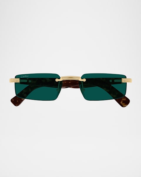 Men's CT0465S Rimless Metal Rectangle Sunglasses