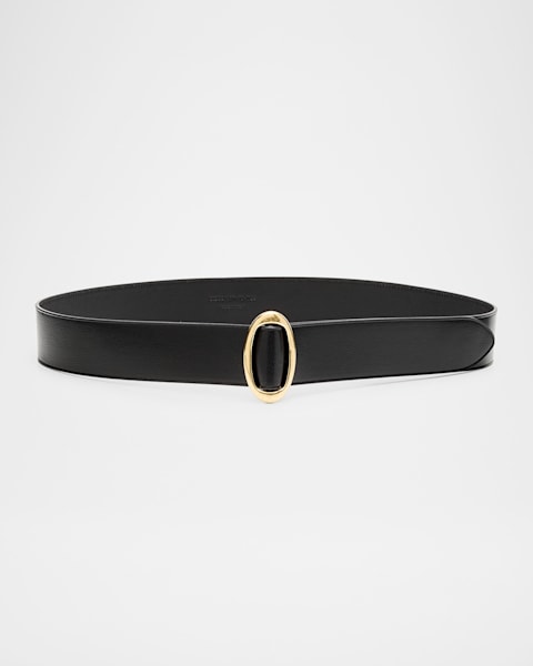 Saint Laurent YSL Buckle Leather Belt | Neiman Marcus