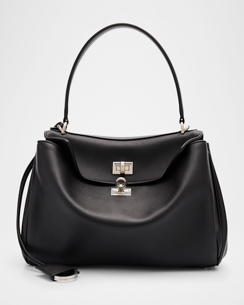 Balenciaga Rodeo Large Croc-Embossed Leather Shoulder Bag