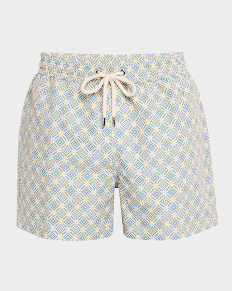 Men's Slim Fit Leopard-Print Swim Shorts