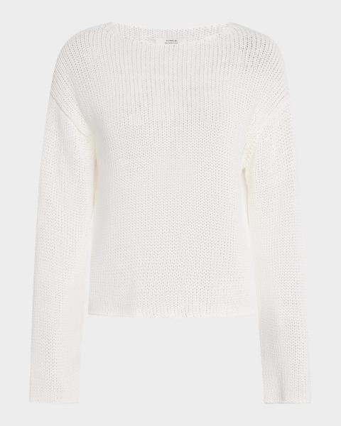 Prada V-Neck Cropped Cotton Sweater | Neiman Marcus