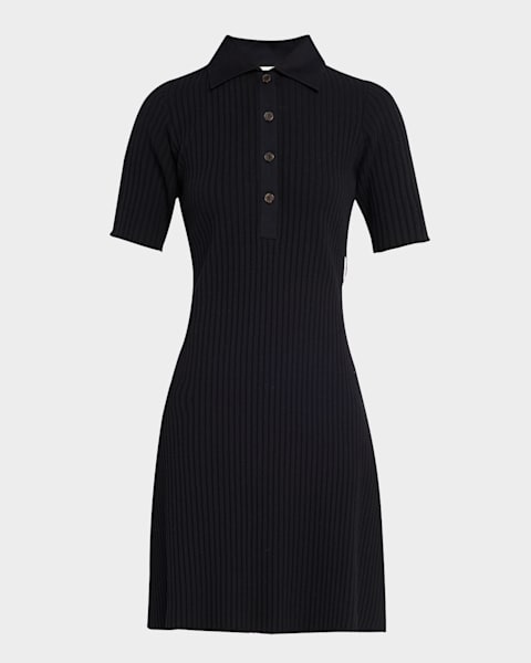 Vince Long-Sleeve Polo Shirtdress | Neiman Marcus