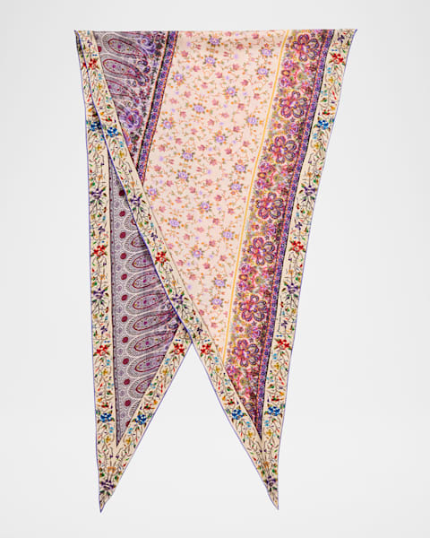 Gianfranco Ferré motif-print fringed silk scarf main image 0