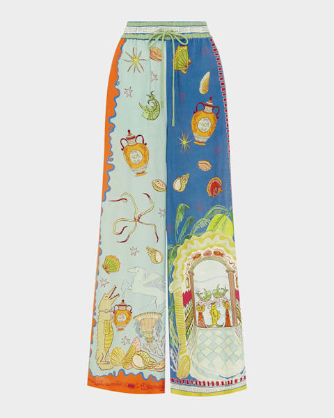 ALEMAIS La Musica Silk Pants | Neiman Marcus