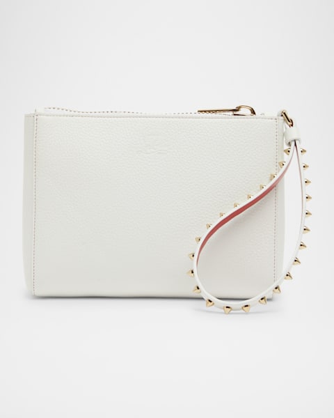Jimmy Choo Zipped Raffia Flat Pouch | Neiman Marcus