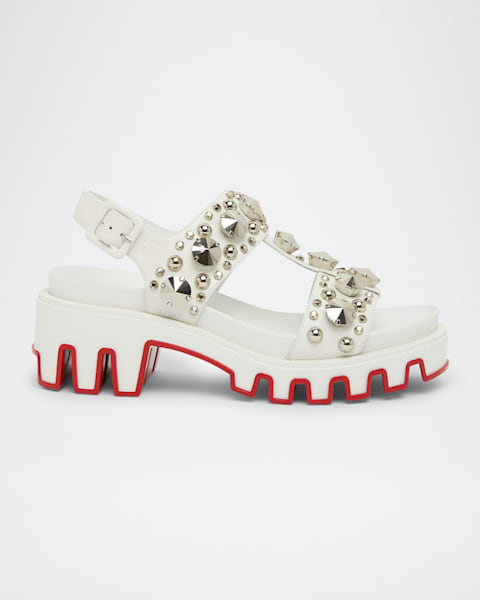 Moncler Mon Summer Leather Crisscross Sandals | Neiman Marcus