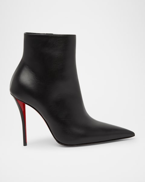 Christian Louboutin 85mm Vibella Leopard-Print Leather Booties
