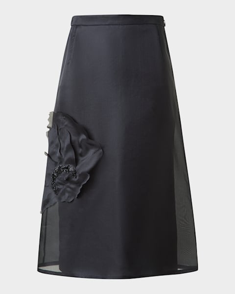 DOROTHEE SCHUMACHER Light Touch Ruffle-Hem Cotton Midi Skirt