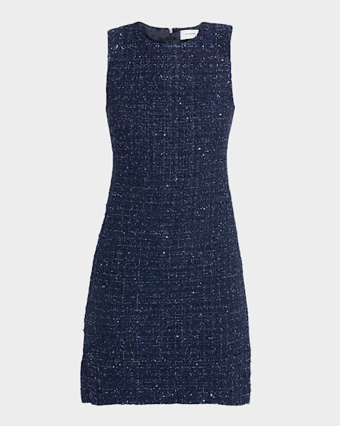 Jillian Diamond Mid-Neck Sleeveless Tweed Mini Dress main image 0