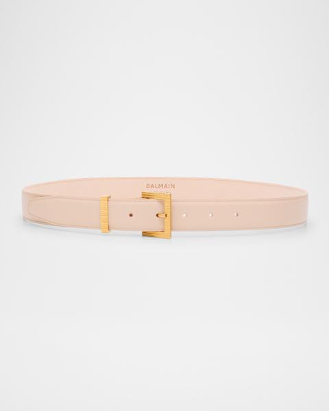 Balmain Monogram Buckled Leather B-Belt | Neiman Marcus display picture 1