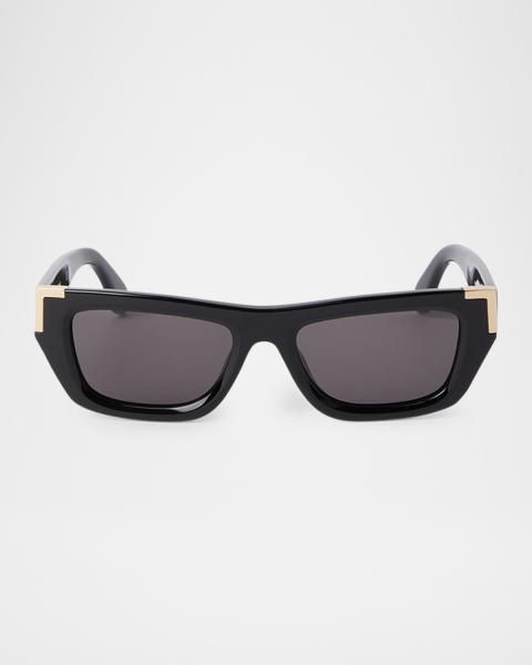 Palm Angels Crystal Metal Oval Sunglasses | Neiman Marcus