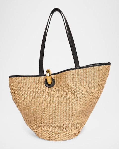Jacquemus Le Petit Bambola Chain-Link Leather Bucket Bag