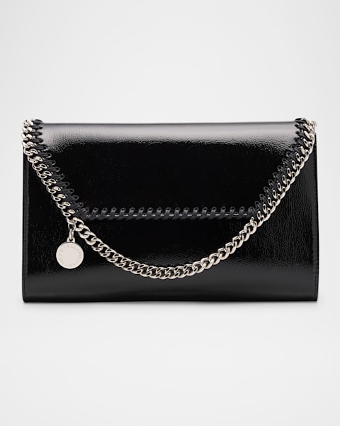 長財布 Stella McCartney Black grainy mat wallet Stella McCartney Grainy Mat Around-Zip Long Wallet () IFCHIC.COM