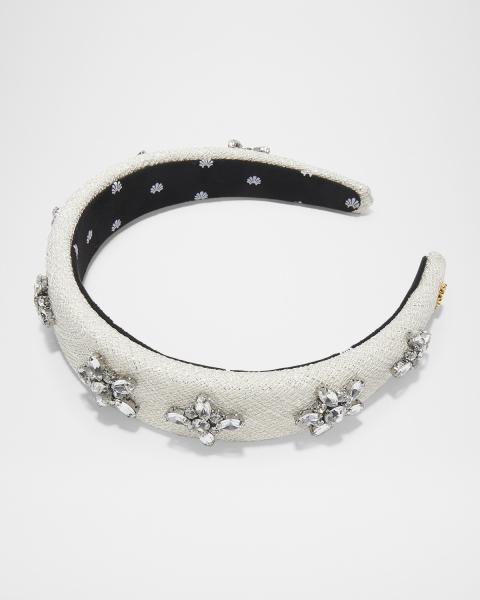 LELE SADOUGHI Slim Knotted Crystal Headband Ivory Multi Embellished $145 NWT LELE SADOUGHI Slim Knotted Crystal Headband Ivory Multi  main image 3