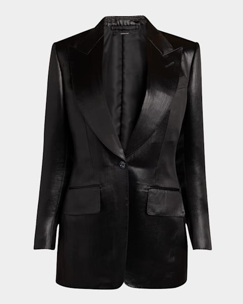 【関税＆送料込み】Tom Ford Silk And Wool Twill Double Brea TOM FORD Silk-Wool Twill Double-Breasted Jacket | Neiman Marcus