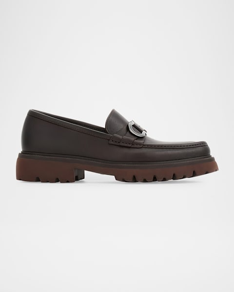 Ferragamo Men's Grandioso Grained Calfskin Gancini Loafer