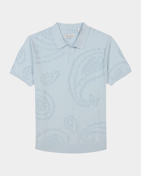 Amiri Men's Bandana Knit Polo Shirt | Neiman Marcus