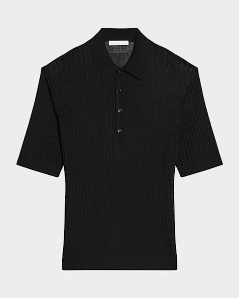 Prada Midnight Blu Wool Polo Shirt - Polo Shirts - BeyondStyle