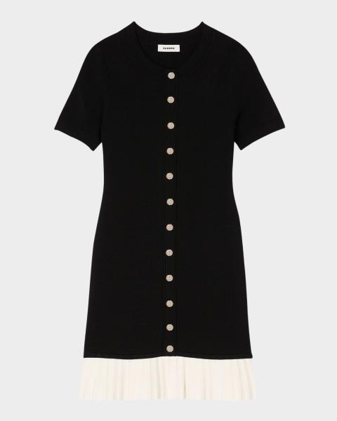 sandro solena embroidered cutout midi dress Sandro Solena Embroidered Cutout Midi Dress