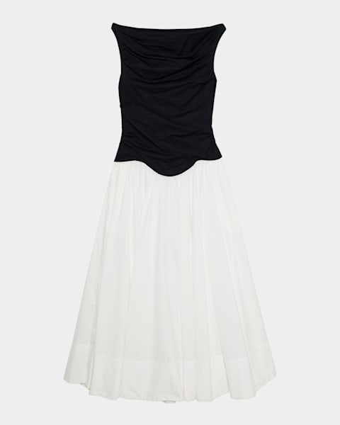SIMKHAI Talita Drape-Front Midi Dress | Neiman Marcus
