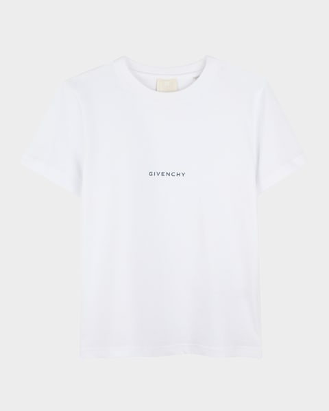  Boy's Curved Logo-Print T-Shirt, Size 4-6